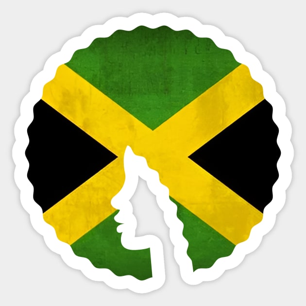 Afro Hair Woman with Jamaica Colors, Black History Sticker by logiamerch